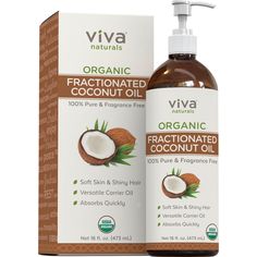 PRICES MAY VARY. ORGANIC FRACTIONATED COCONUT OIL - Similar to Virgin Coconut Oil, our Fractionated Coconut Oil is made from fresh, organic coconuts - with no added scent, it is 100% pure and hexane-free, USDA organic certified, non-GMO and not tested on animals. LIQUID COCONUT OIL FOR SKIN - Ultra-hydrating and easily absorbed fractionated coconut oil will leave your skin feeling silky smooth and nourished. With no greasy residue, apply as a coconut oil moisturizer after a shower or use it as a Liquid Coconut Oil, Coco Oil, Coconut Oil Skin Care, Benefits Of Coconut Oil, Coconut Oil For Skin, Carrier Oil, Coconut Oil Hair, Essential Oil Roller, Oil Moisturizer