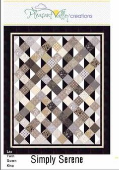 a black and white quilt with the words simply scene on it