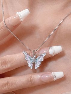 Free Shipping Pastel Butterfly Charm Necklace Pink ONE SIZE under US$7.00 in Necklaces at AnotherChill.com Online. Check reviews and buy it today. Pastel Butterfly, Pastel Butterflies, 2000s Outfits, Butterfly Charm, Necklace Online, Vintage Aesthetic, Aesthetic Fashion, Charm Necklace, S S