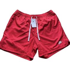 Nwt Nike Sportswear Sport Essential Lined Flow Shorts Red Xl Men New With Tags No Holes, Rips Or Stains. See Photos. More Benefits Side Seam Pockets Provide Quick Small-Item Storage. Flap Back Pocket Features Internal Reinforced Bungee Loop For Secure Storage Of A Key Or Card. Futura Logo On The Left Leg Is Embroidered. The Woven Flag Label Above The Back Right Pocket Elevates The Look. Product Details Standard Fit For A Relaxed, Easy Feel Body: 100% Polyester. Lining: 100% Polyester Machine Was Sporty Swim Trunks With Built-in Shorts For Leisure, Red Sportswear Bottoms For Gym, Red Gym Bottoms With Built-in Shorts, Red Casual Activewear For Sports, Casual Red Activewear For Sports, Red Leisure Bottoms With Elastic Waistband, Casual Red Activewear, Nike Moisture-wicking Bottoms For Leisure, Nike Moisture-wicking Leisure Bottoms