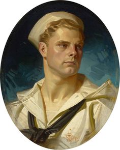 a painting of a man wearing a sailor's hat