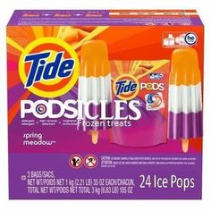 tide pods ice cream pops are in the box and ready to be used for desserts