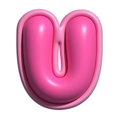 the letter u is made up of pink plastic