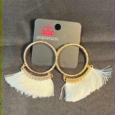 Paparazzi Nwt Earrings $5 Each *Bundle 10 Paparazzi Pieces From My Closet And I’ll Drop The Price To $3 Each. *Bundle 20 Or More Paparazzi Pieces From My Closet And I Will Drop The Price To $2 Each. Trendy White Metal Earrings, Trendy White Hoop Earrings For Gift, Trendy White Dangle Earrings, Trendy White Round Hoop Earrings, White Dangle Hoop Earrings For Party, Adjustable White Earrings For Parties, White Tassel Earrings For Party, Adjustable White Party Earrings, White Dangle Tassel Earrings For Party