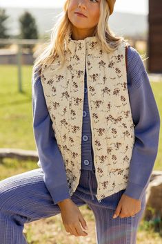 The Campfire Songs Quilted Vest – ROOLEE Campfire Songs, Mom Vibes, Sweater And Jeans, Invert Colors, Clogs Heels, Mom Accessories, Baby Gear Essentials, Quilt Material, Puffy Vest