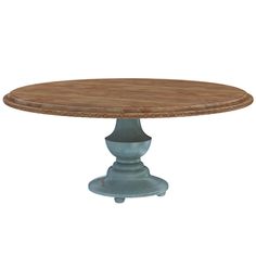 a round wooden table with metal pedestals on an isolated white background for display or montage