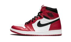 Perhaps the most iconic sneaker of all-time, this original “Chicago” colorway is the cornerstone to any sneaker collection.  Made famous in 1985 by Michael Jordan, the shoe has stood the test of time, becoming the most famous colorway of the Air Jordan 1.  This 2015 release saw the Chicago colorway return to its most accurate construction since the first retro in 1994, complete with Nike Air branding on the tongue. Air Jordan 1 Mid Chicago, Jordan 1 Mid Chicago, Air Jordan 1 Chicago, Unique Sneakers, Baskets Adidas, Jordan 1 High Og, Jordan Sneakers, Air Jordan 1 Retro High Og, Air Jordan 1 Retro High