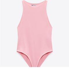 Never Worn Soft And Stretchy Light Pink Halter Neck Bodysuit Cheap Pink Zara T-shirt, Affordable Pink Zara T-shirt, Light Pink Bodysuit, Halter Neck Bodysuit, Pink Bodysuit, Body Suit With Shorts, Pink Body, Body Suit, Zara Tops