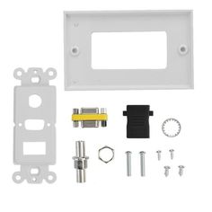 an image of the parts needed to install a new electrical outlet for a wall plate