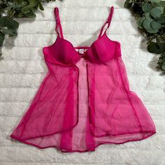 Nwt Victoria's Secret Lingerie Size 36b Size Is 36b Brand Is Victoria's Secret Color: Pink Victoria's Secret Underwire Sleepwear For Summer, Sheer Pink Bra For Summer, Summer Sheer Underwire Sleepwear, Victoria's Secret Summer Sleepwear, Sheer Underwire Camisole, 36b Size, Pink Victoria's Secret Sleepwear, Victoria's Secret Camisole With Built-in Bra, Lenceria Victoria Secret Pink