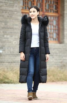 Casual Long Women Down Jacket Winter Down Jacket With Fur Trim   down coat #women clothing #downcoatwomen#loosedowncoat#blackcoat#plussizecoat Winter Down Outerwear, Winter Down Puffer Jacket With Adjustable Hood, Winter Down Puffer Jacket With Detachable Hood, Winter Down Outerwear With Double-lined Hood, Thick Hooded Puffer Jacket For Winter, Casual Down Parka For Winter, Winter Hooded Down Puffer Jacket, Winter Wear Hooded Duck Down Puffer Jacket, Fall Outerwear With Double-lined Hood And Duck Down