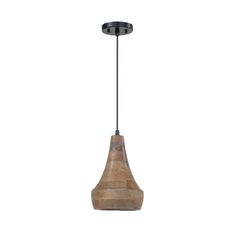 a wooden light fixture hanging from a ceiling