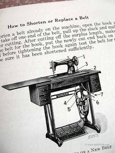 an instruction book showing how to operate a sewing machine