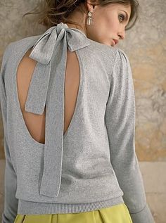 bow back Upcycle Clothes, Diy Fashion, Cashmere Sweaters, Diy Clothes, Bow Tie, Dress To Impress, Open Back, Winter Fashion, Girl Fashion