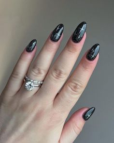 25 Dazzling Black Nail Designs to Try: Gothic Glam - 160grams Gothic Nails Short, Gothic Glamour, Black Elegance, Gothic Glam, Gothic Nails, Black Nail Designs, I Feel Pretty, Nails Short