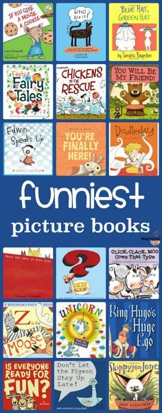 the book cover for funnies picture books with pictures of animals and other things in them