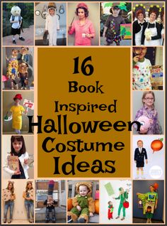 a collage of halloween costumes with the words 16 book inspired halloween costume ideas