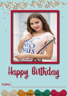 a happy birthday card with an image of a woman