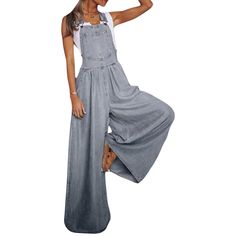 PRICES MAY VARY. Material:This denim jumpsuits for women constructed in soft denim fabric, keep you comfortable for a casual. Design:This pair of straight jean overalls jumpsuits design with sleeveless,loose casual style,wide leg jumpsuit,oversize, long pants jumpsuits,cute and stylish outfits for women. Occasion:Spaghetti strap loose romper suitable for all seasons casual wear,ideal for daily wear, home wear, beach, dating, travel, vacation, party, office, cocktail and more. Match:Summer baggy Baggy Overalls, Strap Jeans, Spaghetti Strap Jumpsuit, Denim Jumpsuits, Long Pant Jumpsuit, Long Romper, Denim Romper, Overalls Women, Belleza Natural