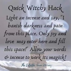 Enchanting An Object Spell, Sweet Gum Balls Witchcraft, Cleansing Space, Wicca Runes, Smudging Prayer, Witch Spells, Spooky Kitchen, Witchcraft Magic, Good Luck Spells