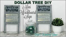 dollar tree diy with mini washboard sign and laundry chair - part 1 / 2