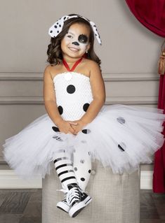 101 Dalmations Costume, Dalmation Costume, Halloween Tutu Dress, Sibling Costume, Dalmatian Costume, Headband Costume, Toddler Girl Halloween, Puppy Costume, Baby Kostüm