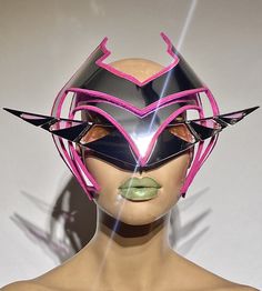 80s inspired futuristic Cyber goggles ,eyewear, glasses,sci fi, futuristic eye wear,head mask great for burning man or any rave festival for men and women . Made out of rigid mirror pvc, clean retro futuristic lines. These futuristic goggles are perfect for any performer. This eyewear has a pink see through visor from the inside out. These goggles are fuxia lined on the inside . Made out of lightweight chrome mirror pvc. Comfortable adjustable clear band on Retro Futuristic Costume, Futuristic Costume Women, Futuristic Full Face Mask For Costume Party, Futuristic Halloween Masks And Prosthetics, Rave Masks For Cosplay And Carnival, Futuristic Masks For Masquerade And Cosplay, Futuristic Masks For Cosplay And Masquerade, Futuristic Masks For Masquerade And Cosplay Events, Futuristic Adjustable Masks For Masquerade