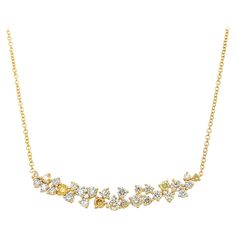 Exquisite multi shade color diamond necklace pendant, by Alexander Beverly Hills. 29 round brilliant diamonds, 3.68 carats. Mixed color diamonds, approximately Light Yellow, I/J and SI clarity. Prong set in 18k yellow gold, 9.45 grams. Accommodated with an up-to-date digital appraisal by a GIA G.G. once purchased, upon request. Please contact us with any questions. Item Number NS1800 Multi-stone Diamond Necklace In Fine Jewelry Style, Diamond Necklace Pendant, Fine Diamond Jewelry, Diamond Pendant Necklace, Drop Necklace, Brilliant Diamond, Diamond Jewellery, Light Yellow, Diamond Pendant