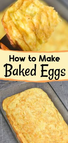 how to make baked eggs in an oven with text overlay that reads, how to make baked eggs