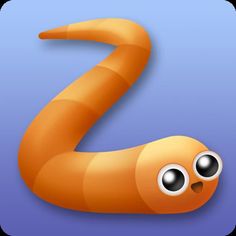 an orange worm with two eyes on it's face and the letter z in the background