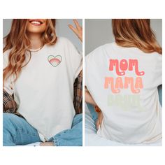 Embrace motherhood with style in our "Mom, Mama, Bruh" shirt! Crafted from soft, breathable fabric, this shirt ensures all-day comfort whether you're on a playdate or just relaxing at home. Its classic, unisex fit flatters any silhouette, making it a versatile addition to your wardrobe. Key Features: Material: High-quality, soft cotton blend Bella + Canvas Brand Shirt Care: Easy to wash and maintain Elevate your mom-life with comfort and style. White Family Matching Tops For Loungewear, Casual Screen Print Tops For Mother's Day, Casual Mother's Day Screen Print Tops, Casual Tops With Screen Print For Mother's Day, Casual Tops With Graphic Print For Family, Matching White Tops For Loungewear, White Matching Loungewear Tops, Mother's Day Graphic Tee With Relaxed Fit, Graphic Tee With Relaxed Fit For Mother's Day