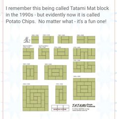 an image of a poster with the words, i remember this being called tami mat block