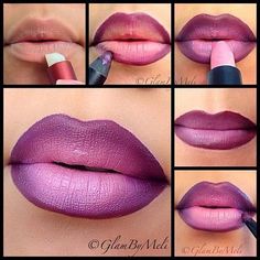 Lipstick Tutorials - Best Step by Step Makeup Tutorial How To - Ombre Lippy - Easy and Quick Ways to Apply Lipstick and Awesome Beauty Ideas - Cool Ideas for Teen Makeup for School, Party and Special Occasion - Makeup Tutorials for Beginners - Lip Liner Tips and Tricks to Add Volume, DIY Lip Techniques for Fuller Lips - DIY Projects and Crafts for Teens http://diyprojectsforteens.com/best-lipstick-tutorials Ombre Lips Tutorial, Extreme Make-up, Drag Make-up, Lipstick Tutorial, Lip Tutorial, Perfect Lipstick, Lip Makeup Tutorial, Ombre Lips, Smink Inspiration