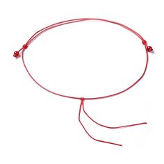 a red string bracelet with beads on it