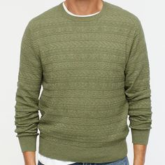 Reposhing This Item I Purchased From @Bennol. Loved It, But Ready To Rotate For Something New. Questions? Leave A Comment Below! Casual Jacquard Knit Sweater For Layering, Casual Green Jacquard Knit Tops, Casual Jacquard Knit Sweater With Crew Neck, Casual Cable Knit Crew Neck Sweatshirt, Navy Crewneck, Mens Cashmere, Maroon Sweater, Jcrew Sweater, Blue Crew