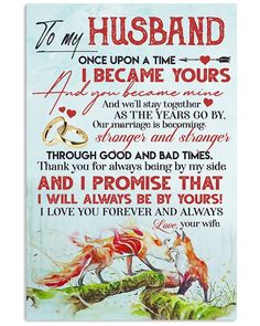 a sign that says to my husband once upon time, and i become yours with two horses