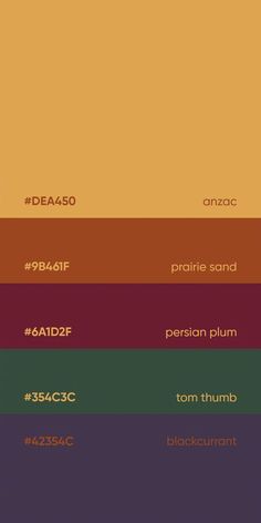 the color scheme for an orange, yellow and brown palette with different colors on it