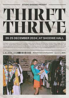 the front page of thriftthrive magazine featuring a woman in an orange skirt