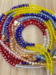 6/0 and 8/0 crystals with beads. Crystal Beaded Necklaces With Rhinestones, Crystal Beaded Necklace With Rhinestones, Waist Beads, Beads Wholesale, Wholesale Beads, Ghana, Live Lokai Bracelet, Glow In The Dark, Embroidered Friendship Bracelet