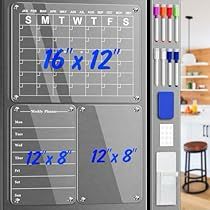 a large magnetic dry eraser is shown with the numbers and measurements for each item