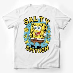 SpongeBob Salty Spitoon T-Shirt, Funny Cartoon Character Shirt, Bright Yellow Kids and Adult Sizes Male T-Shirt Custom graphic T-Shirt.Customize your color Thug Life Funny, Top Gifts For Kids, Yellow Kids, Kids Cartoon Characters, Funny Cartoon Characters, Nautical Outfits, Animal Print Shirts, Black Graphic Tees, Streetwear Tops