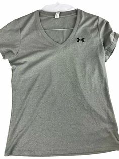 Under Armour T-Shirt UNDER ARMOUR T Shirt V-Neck.   Women's Sm/P Small.   Light Gray.   Heat Gear Collection.  100% Polyester. Dream Outfits, Small Light, Christmas Wishlist, Light Gray, Under Armour, Light Grey, Heat, T-shirt, V Neck