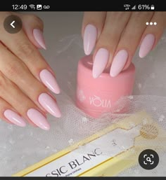 Unghie Sfumate, Baby Pink Nails, Almond Acrylic Nails, Soft Nails, Neutral Nails, Pink Nail, Elegant Nails