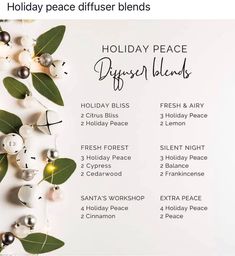 Holiday Peace Doterra, Peace Doterra, Doterra Diffuser, Diffuser Recipes, Essential Oil Diffuser Blends, Doterra Oils, Oil Diffuser Blends, Diffuser Blends, Silent Night