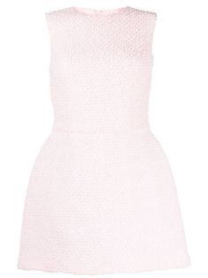 light pink tweed round neck concealed rear zip fastening sleeveless fitted waistline A-line skirt straight hem thigh-length Custom Wardrobe, Isabel Sanchis, Skirt Straight, Pink Tweed, Tweed Dress, Dress Pink, A Line Skirt, A Line Skirts, Day Dresses