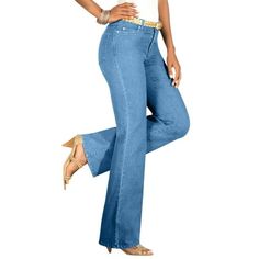 Roaman's Women's Plus Size Tall Invisible Stretch Iconic Bootcut Jean Jean.Your new go-to bootcut jeans with incredible stretch and a modern fit. Sits below the natural waist. 5-pocket styling. Meet your new go-to jeans. Our Contour Denim Collection mixes classic jean styling with our best-selling Iconic Invisible Stretch Denim, a fabric designed to perfectly hug your curves. Featuring a bias-cut contoured waistband designed to move with your natural waist, the Contour Collection is ideal for th