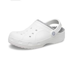 Crocs Ralen Lined Clog White/Light Grey White Breathable Clogs For Outdoor, Breathable White Clogs For Outdoor, Outdoor White Breathable Clogs, White Breathable Sports Clogs, Sporty White Synthetic Clogs, White Comfortable Synthetic Clogs, White Closed Toe Sporty Clogs, Sporty White Closed Toe Clogs, Sports White Clogs With Cushioned Footbed