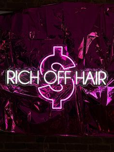 Rich Off Hair Neon Sign – Afterglo Neon Rich Off Hair Wallpaper, Rich Off Hair Sign, Rich Off Hair, Nail Signs, Salon Suites Decor, Nurse Inspiration, Hair Salon Decor, Dump Ideas, Salon Signs