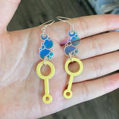 Bubble Blower 2.0 – Affordable Earrings :) Bubble Blower, Iridescent Acrylic, Weird Jewelry, Funky Earrings, Dope Jewelry, Funky Jewelry, Jewelry Inspo, Fun Earrings, Ear Jewelry