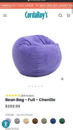 the bean bag is on sale for $ 399 99 at cordaroy's